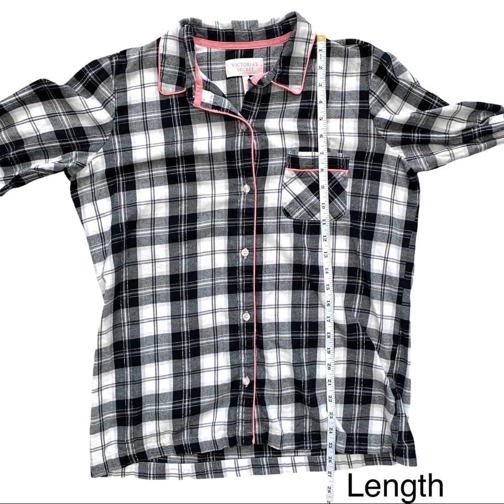 Victoria’s Secret Black White Plaid Sleep Shirt Size Medium - Picture 15 of 17